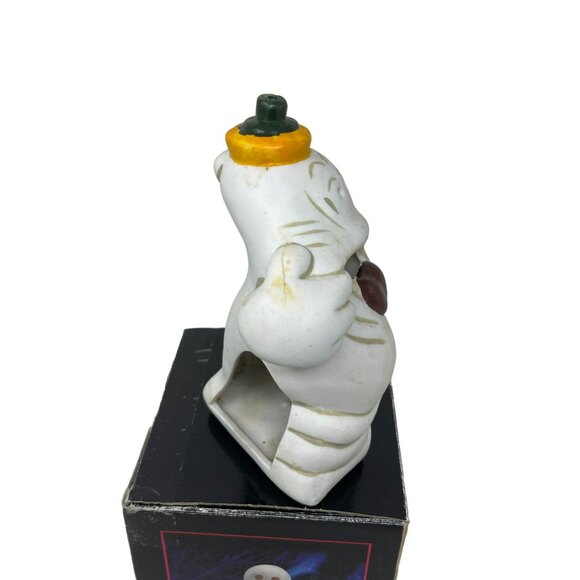 Vintage Ceramic Porcelain Bisque Halloween Ghost Lantern Tealight Candle Holder - Picture 2 of 6